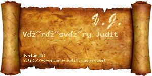 Vörösváry Judit névjegykártya